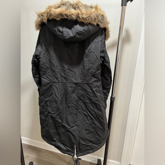 1 Madison Expedition Heritage Collection Woman Black Parka Hooded Coat-Preowned - Picture 5 of 11